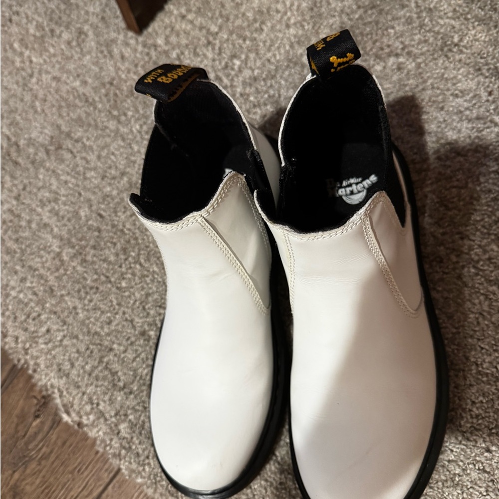 Dr. Martens White and Black Chelsea Boots